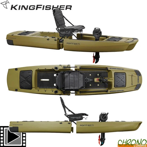 Kayak Point 65°N KingFisher Solo Modulable Vert Armée 1 Place 1 Kayak Point 65°N KingFisher Solo Modulable Vert Armée 1 Place