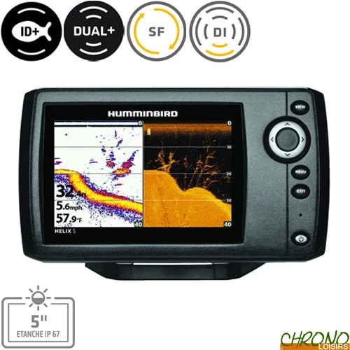 Sondeur Humminbird Helix 5 G2 HD DI Sonde TA 200/455/800kHz 1 Sondeur Humminbird Helix 5 G2 HD DI Sonde TA 200/455/800kHz