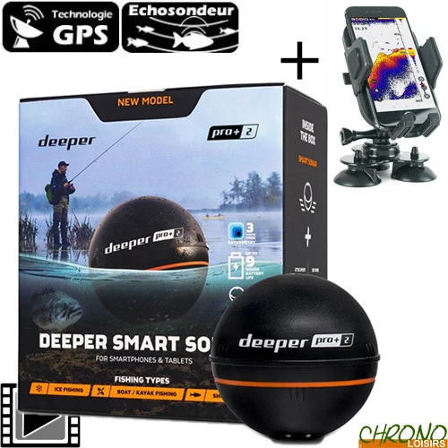 Sondeur GPS Deeper Smart Sonar PRO+ V2 + Support Ecran 1 Sondeur GPS Deeper Smart Sonar PRO+ V2 + Support Ecran