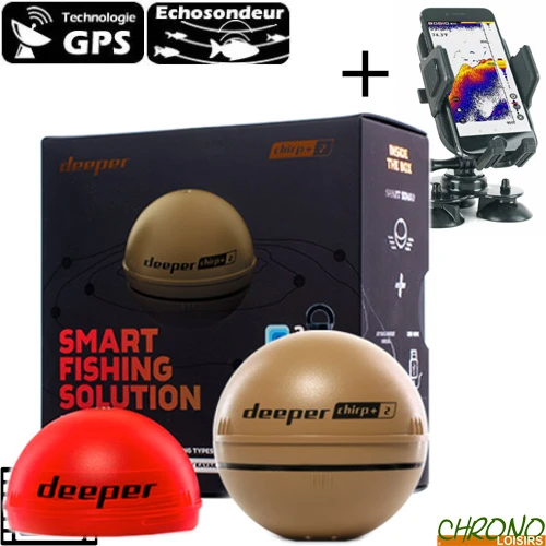 Sondeur GPS Deeper Smart Sonar CHIRP+ 2 + Support Ecran 1 Sondeur GPS Deeper Smart Sonar CHIRP+ 2 + Support Ecran